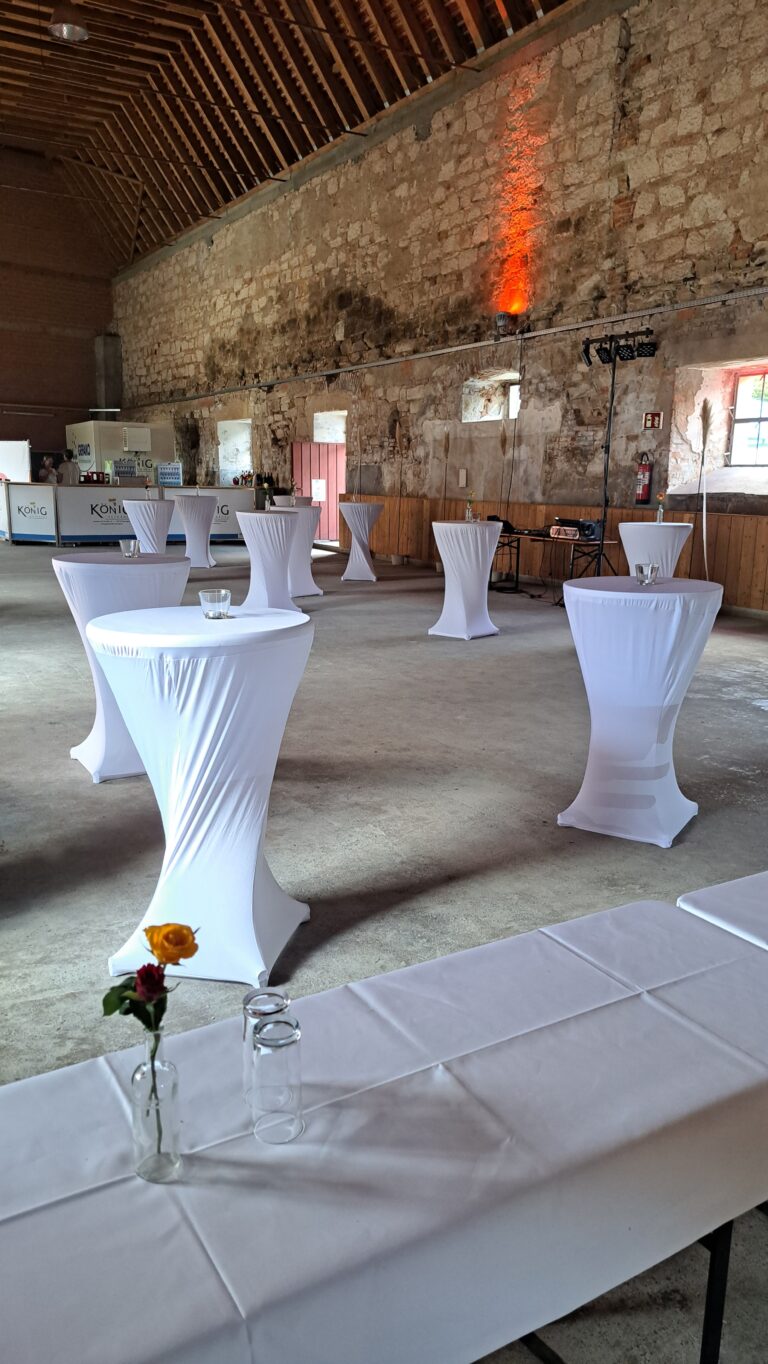 Sommerfest in den Stallungen des Schloss Ellwangen mit Stehtischen